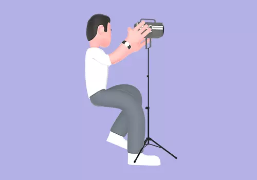 Stylized 3D Male Photographer Character - Adjusting Studio Light 3D model_4