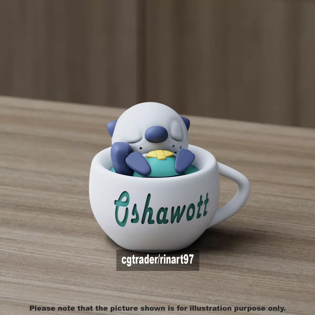 Oshawott chill cup 3D print model_9