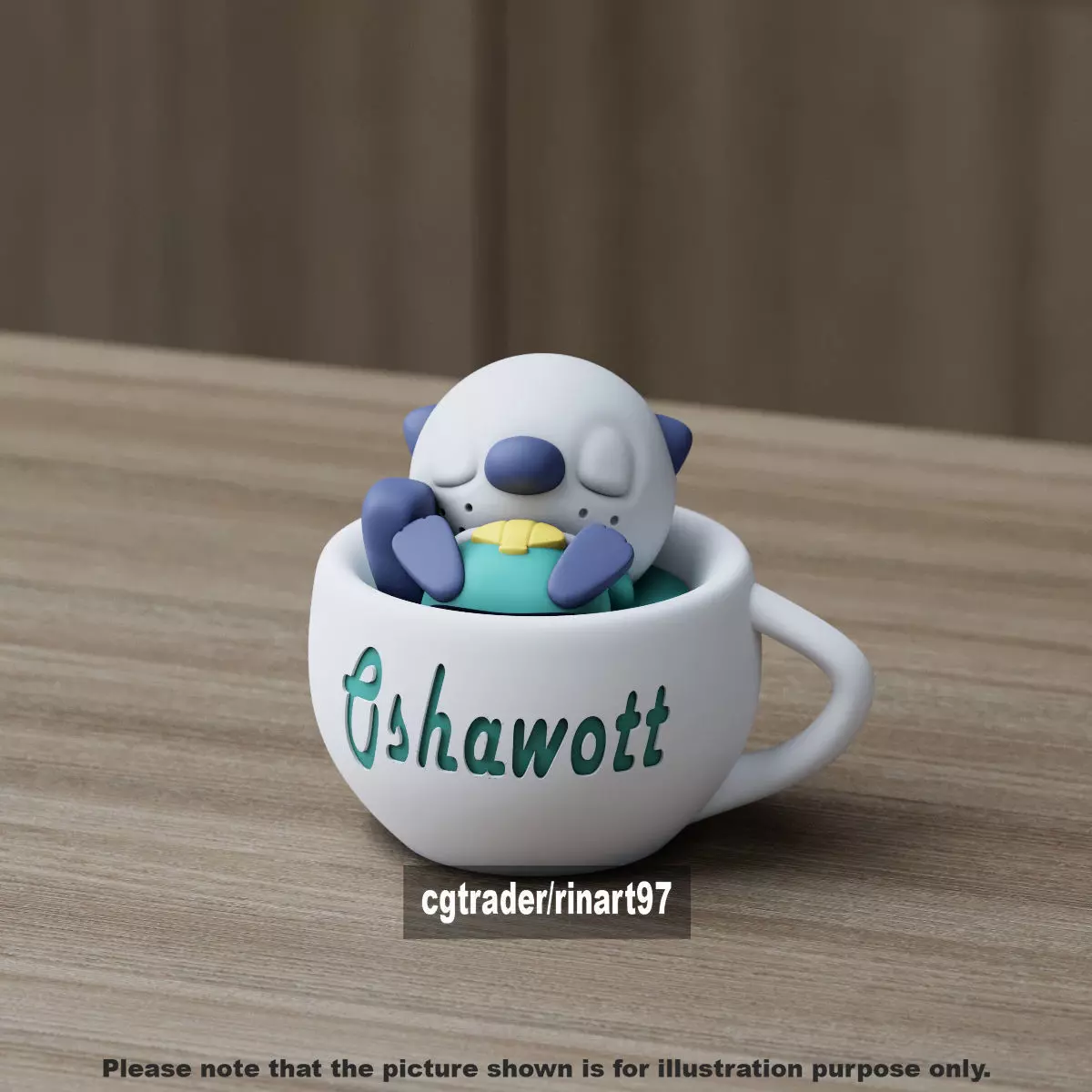 Oshawott chill cup 3D print model_7