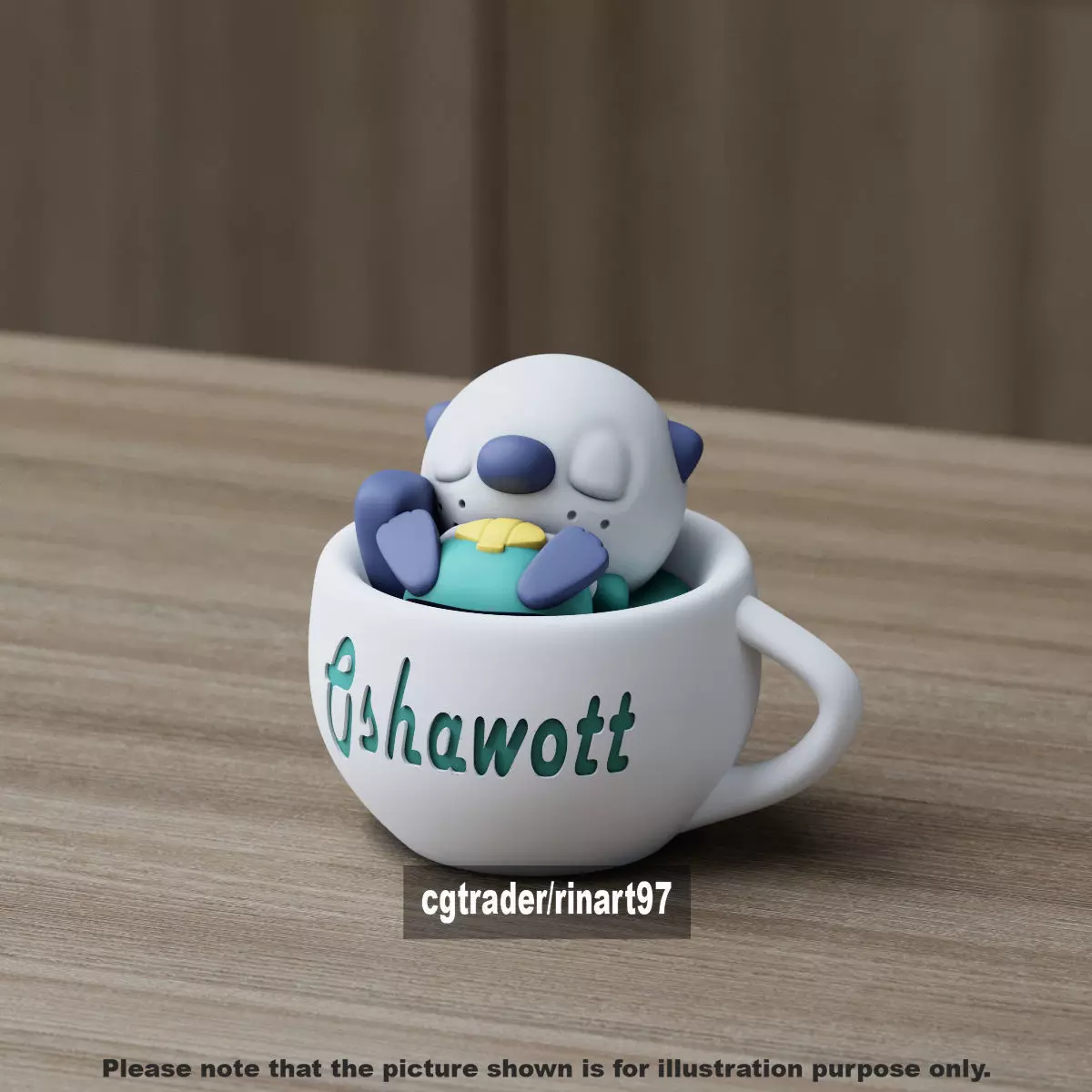 Oshawott chill cup 3D print model_0