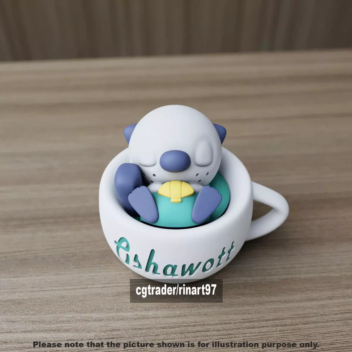 Oshawott chill cup 3D print model_2