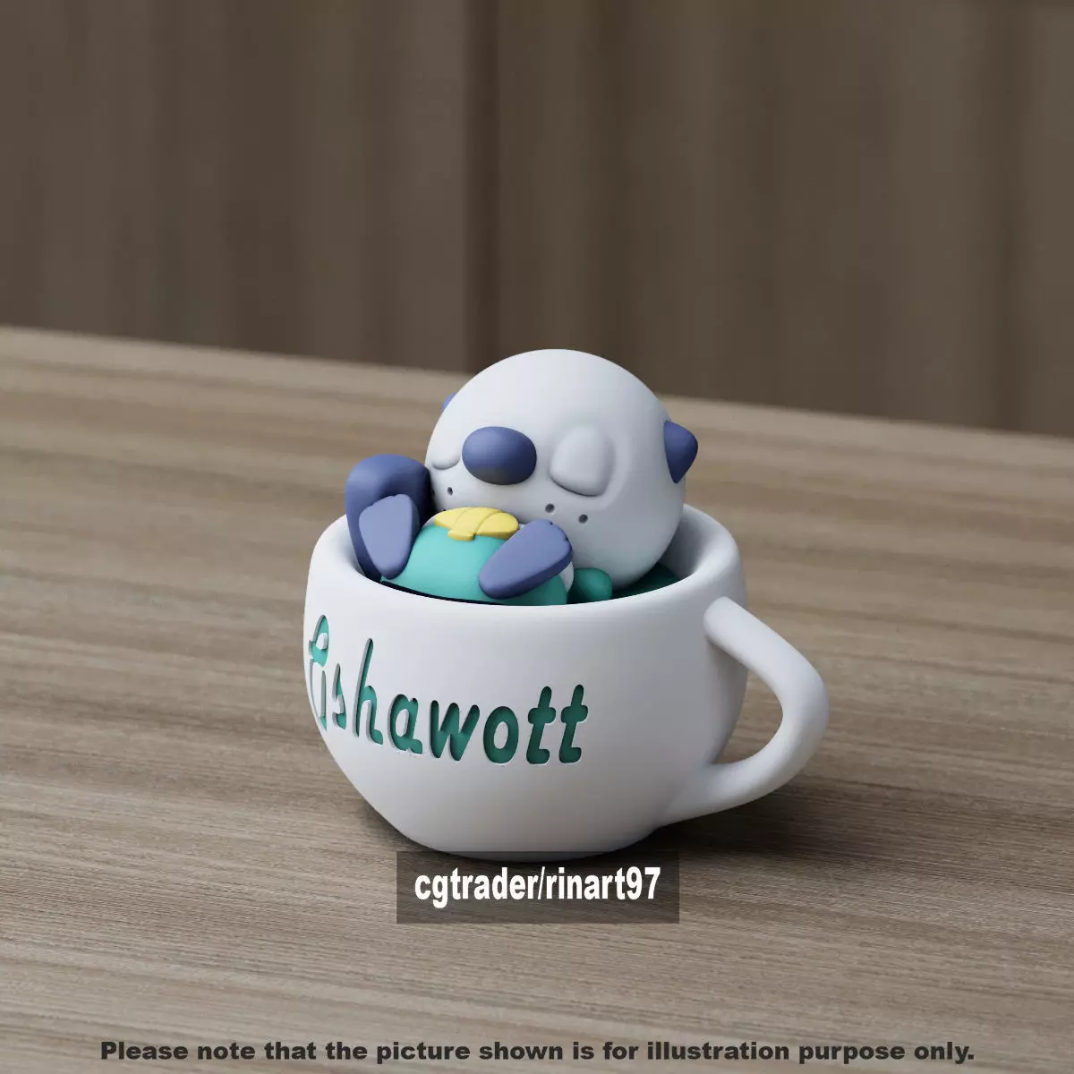 Oshawott chill cup 3D print model_14