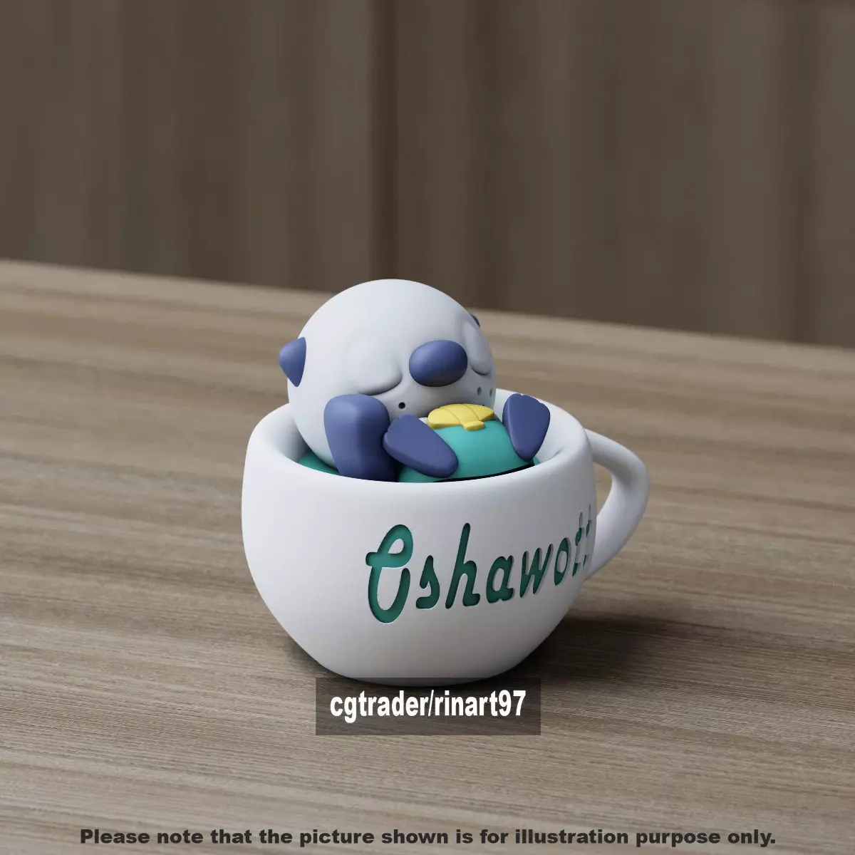 Oshawott chill cup 3D print model_11