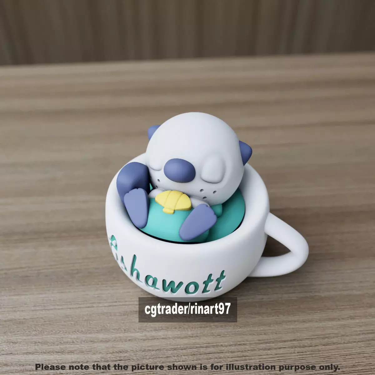 Oshawott chill cup 3D print model_4