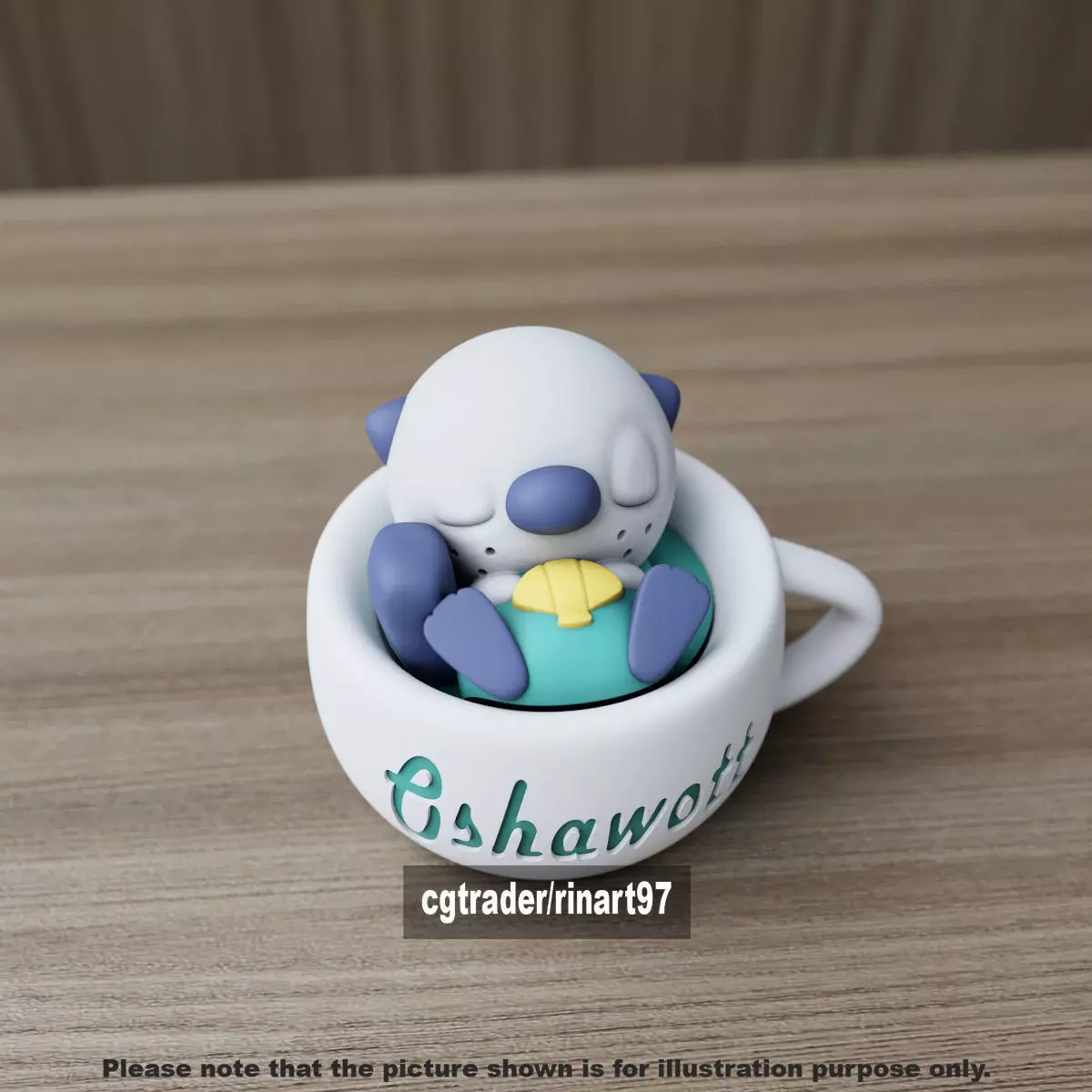 Oshawott chill cup 3D print model_5