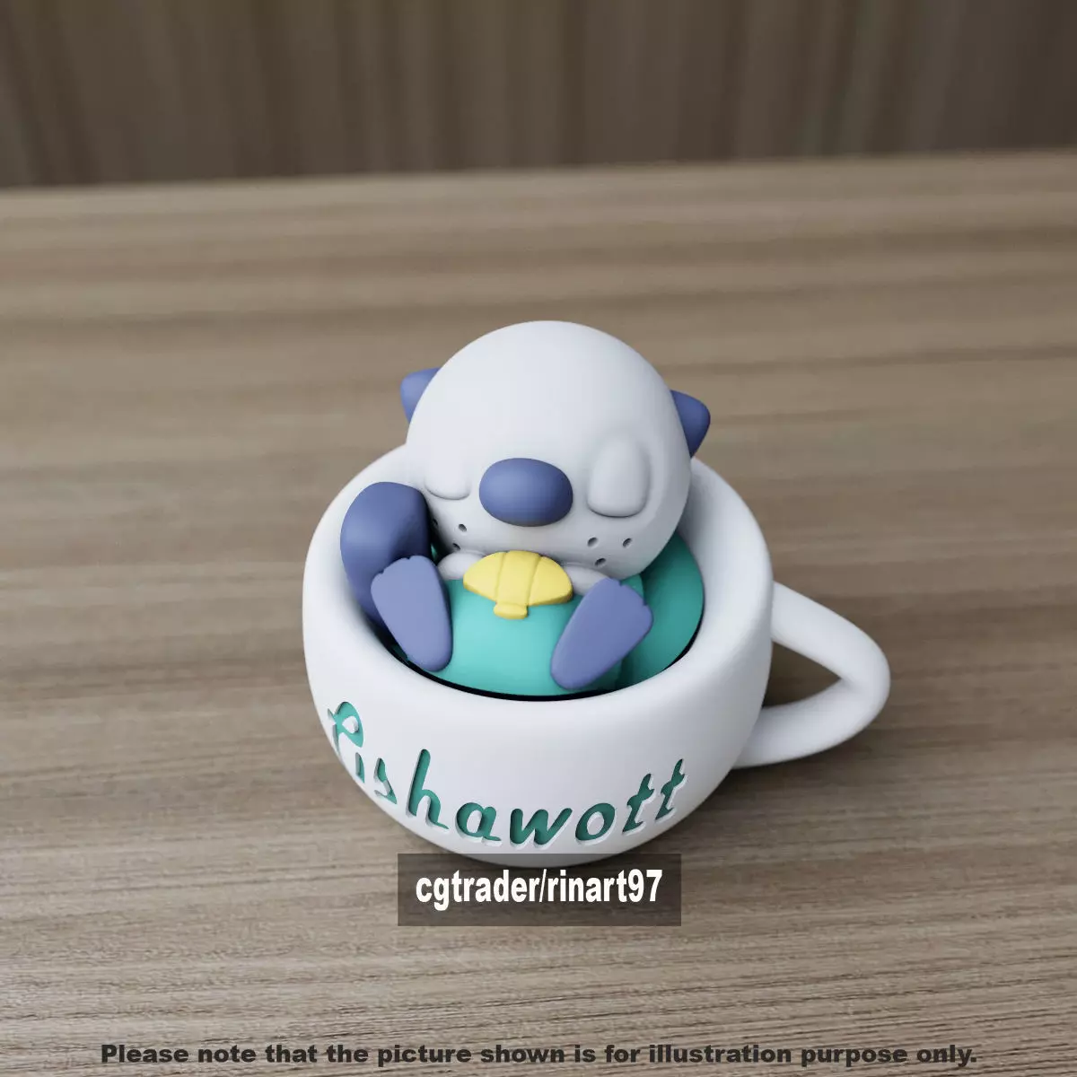 Oshawott chill cup 3D print model_3
