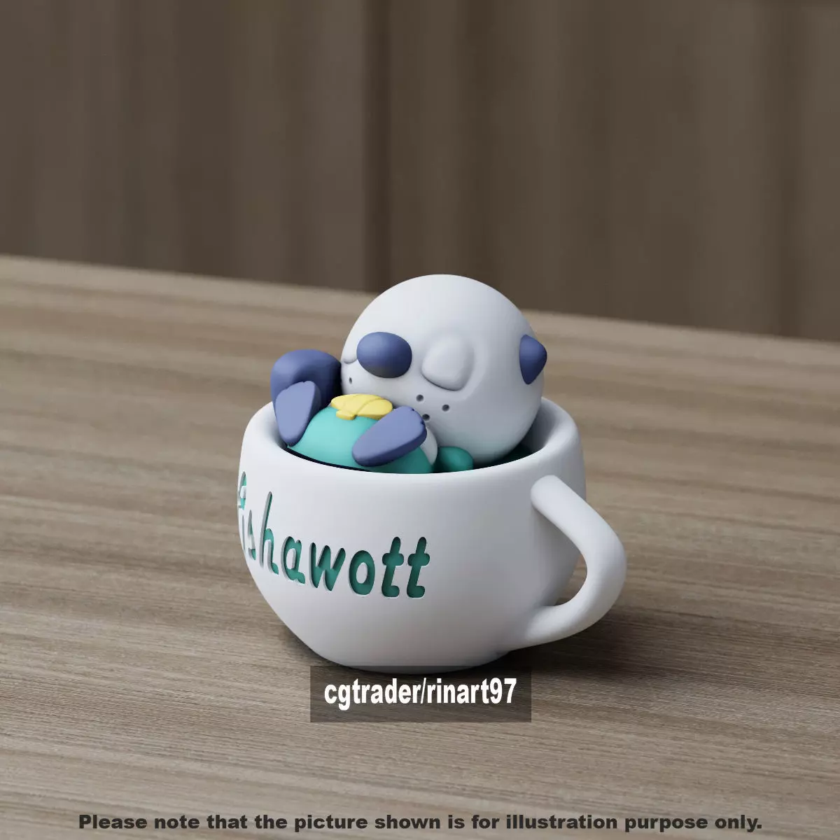 Oshawott chill cup 3D print model_1