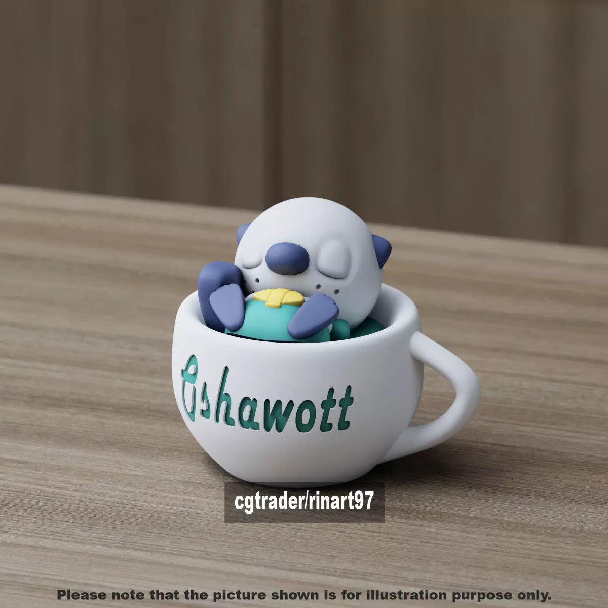Oshawott chill cup 3D print model_13
