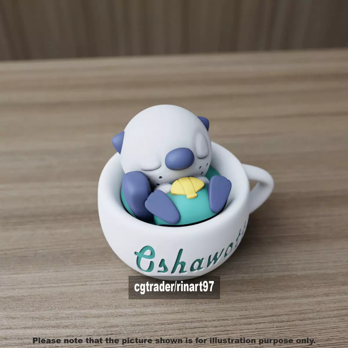Oshawott chill cup 3D print model_6