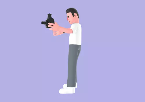 Stylized 3D Male Photographer Character - Thumbs Up Pose 3D model_2