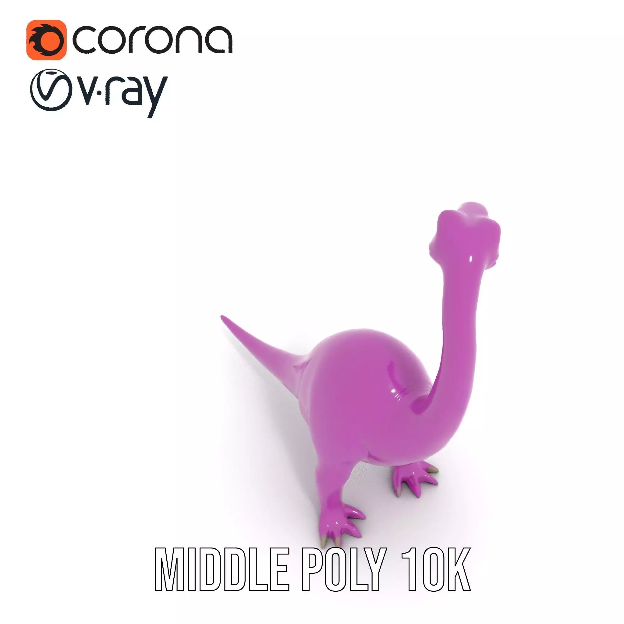 Purple Dinosaur model pack Low-poly 3D model_13