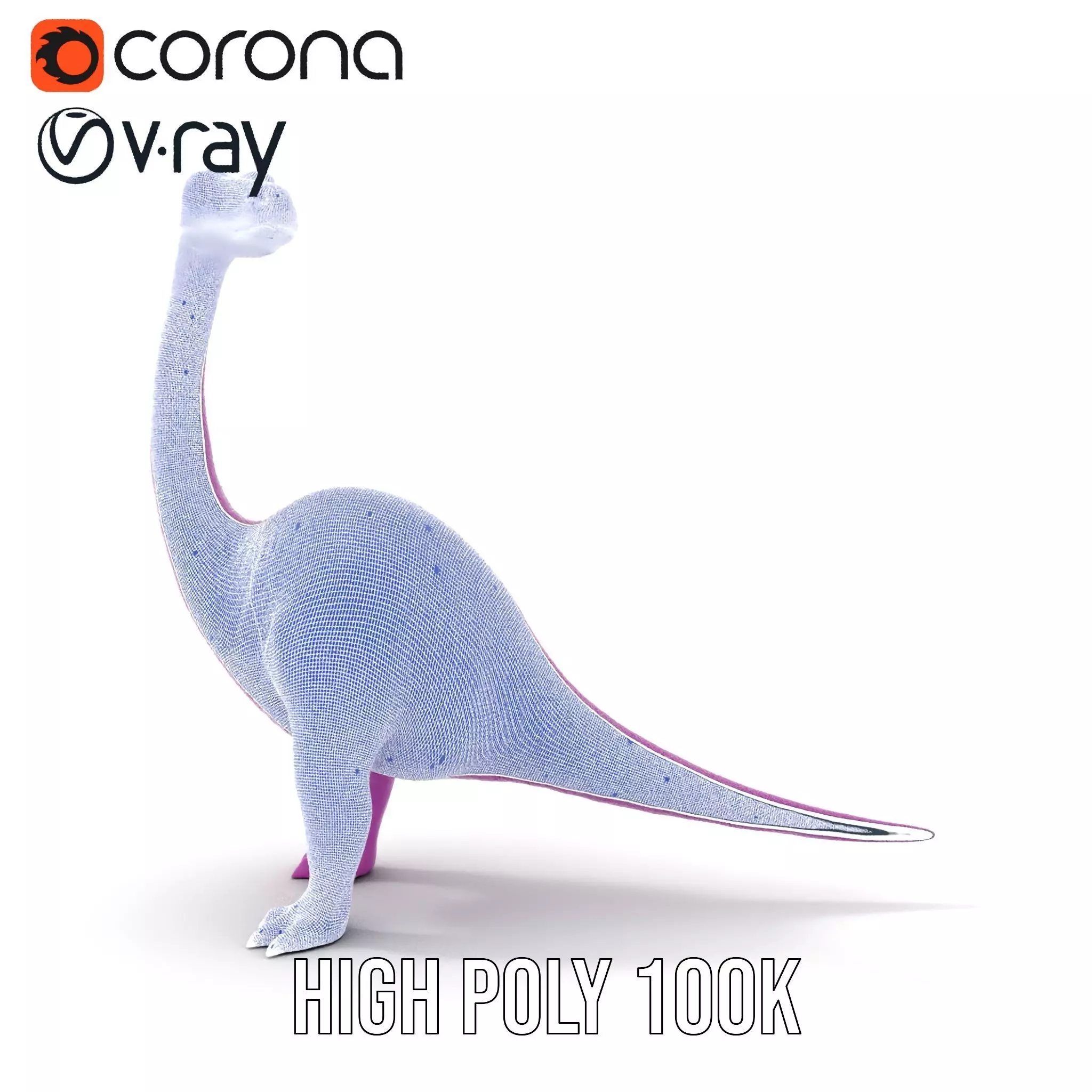 Purple Dinosaur model pack Low-poly 3D model_34