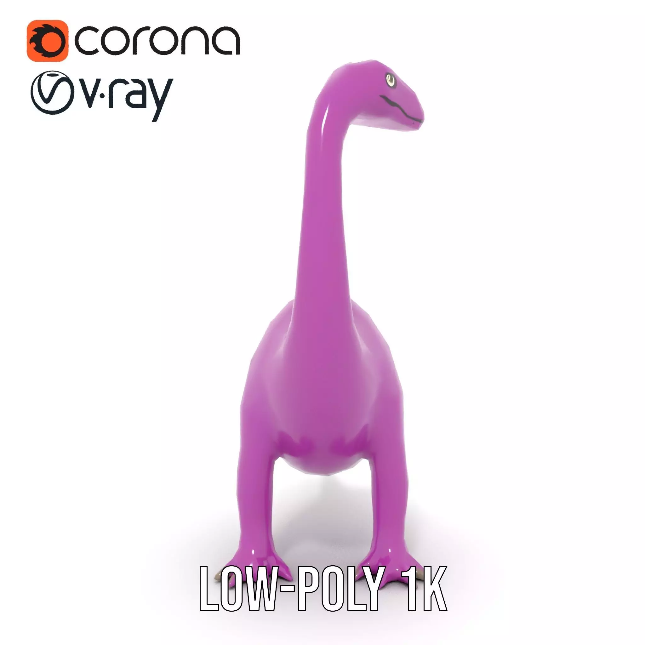 Purple Dinosaur model pack Low-poly 3D model_19