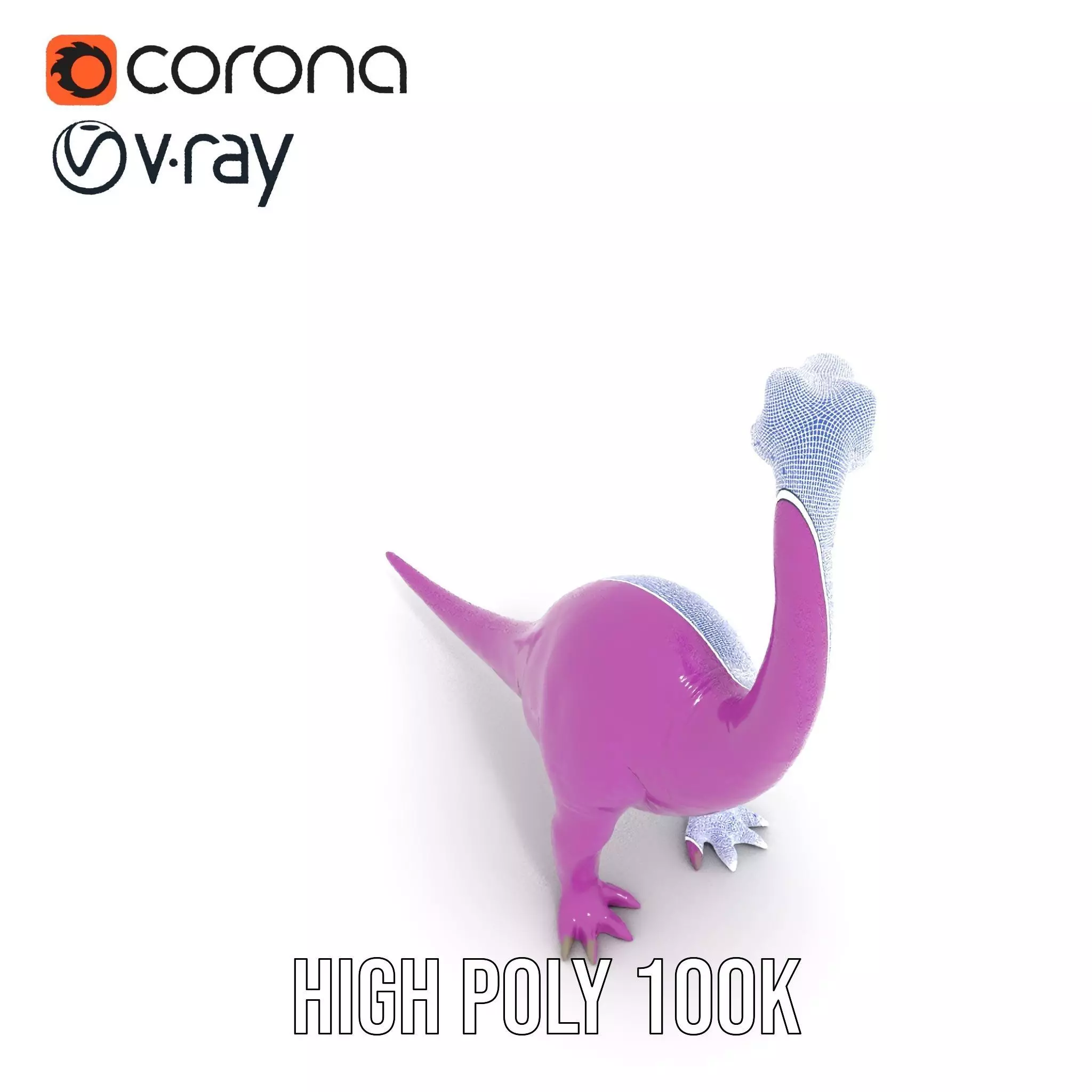 Purple Dinosaur model pack Low-poly 3D model_33