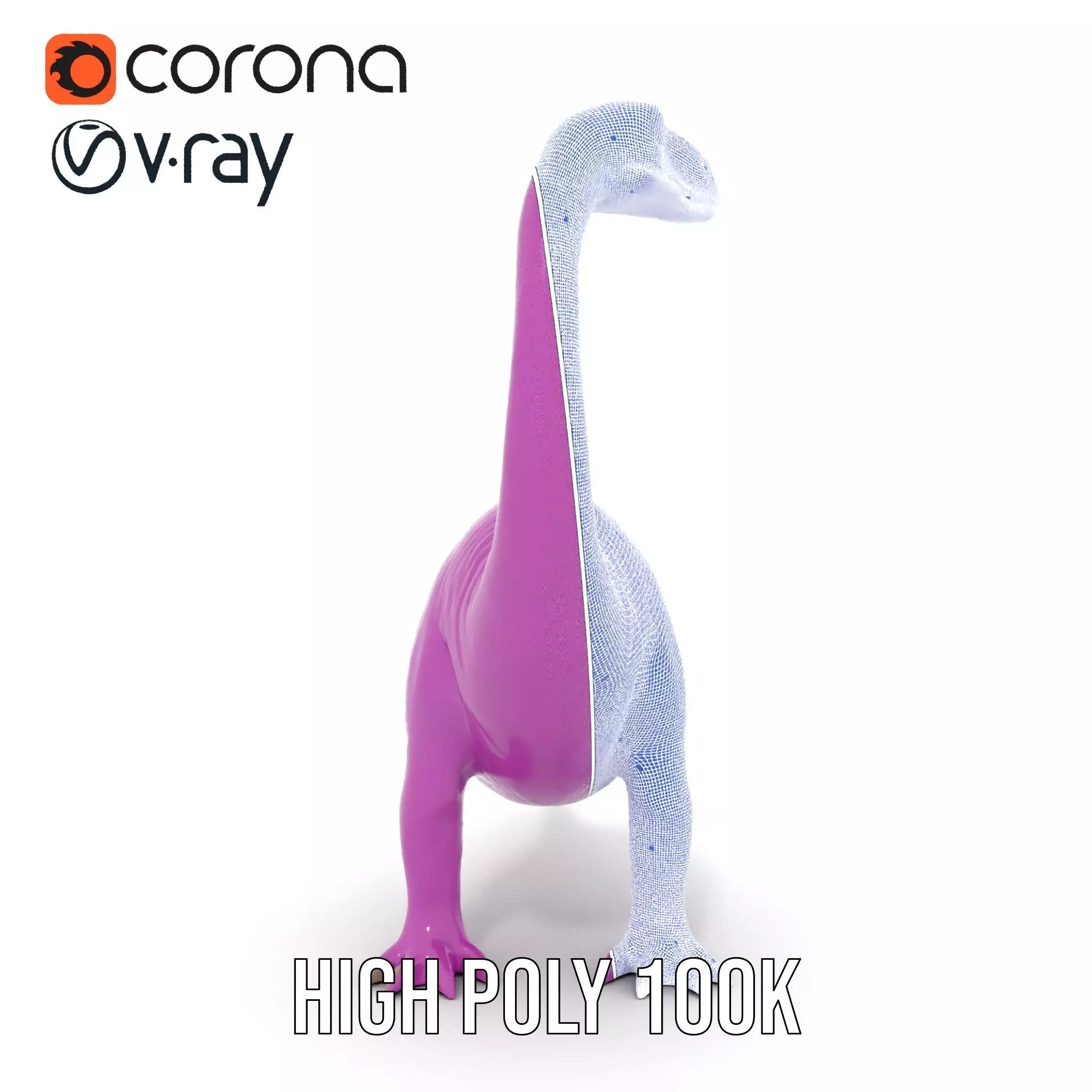 Purple Dinosaur model pack Low-poly 3D model_32