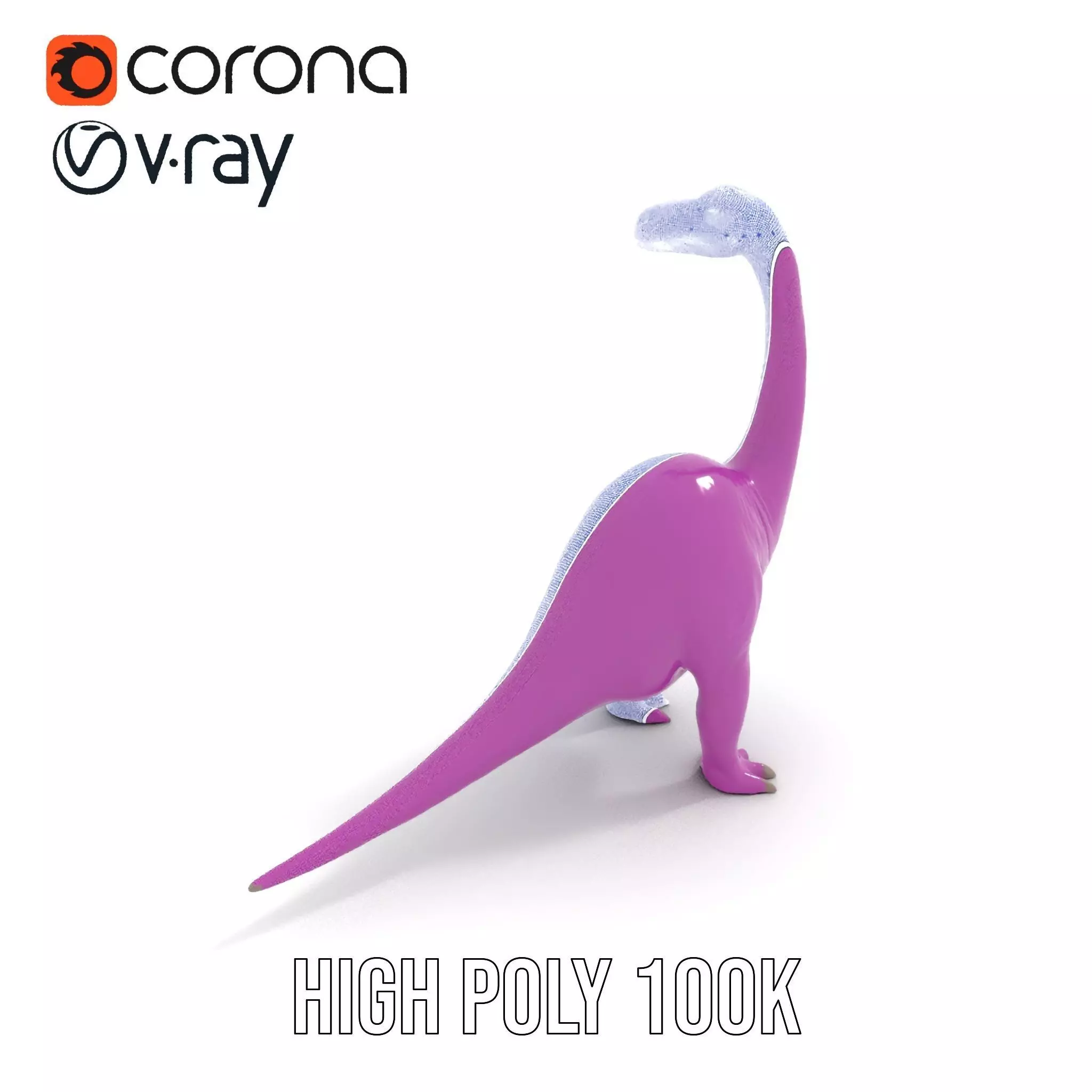 Purple Dinosaur model pack Low-poly 3D model_22