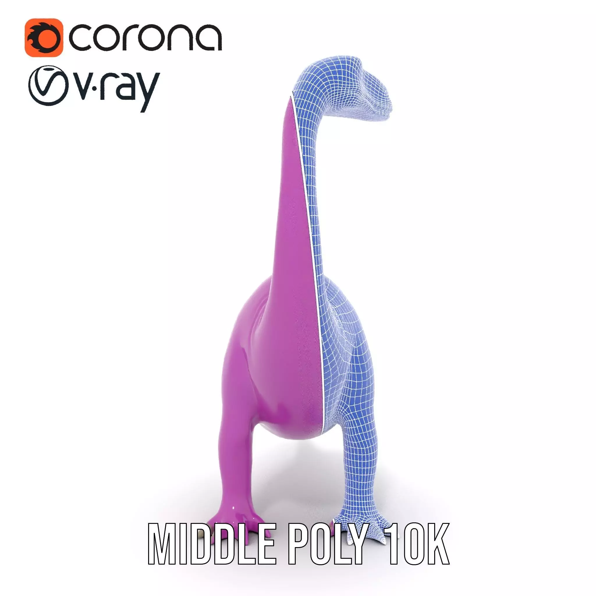 Purple Dinosaur model pack Low-poly 3D model_29