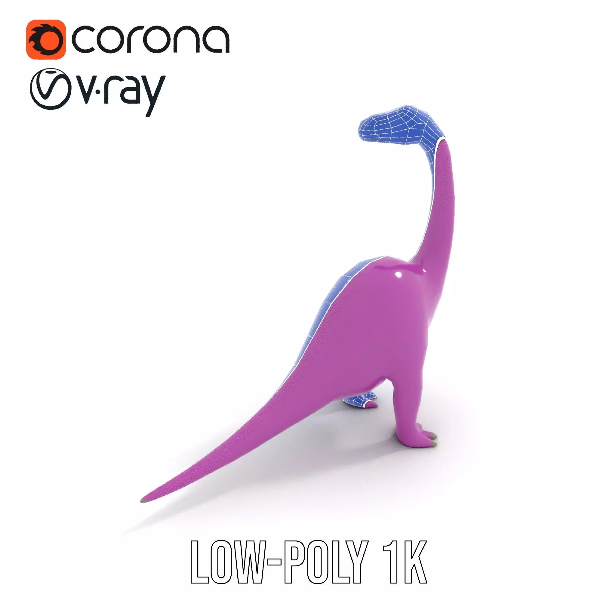 Purple Dinosaur model pack Low-poly 3D model_27