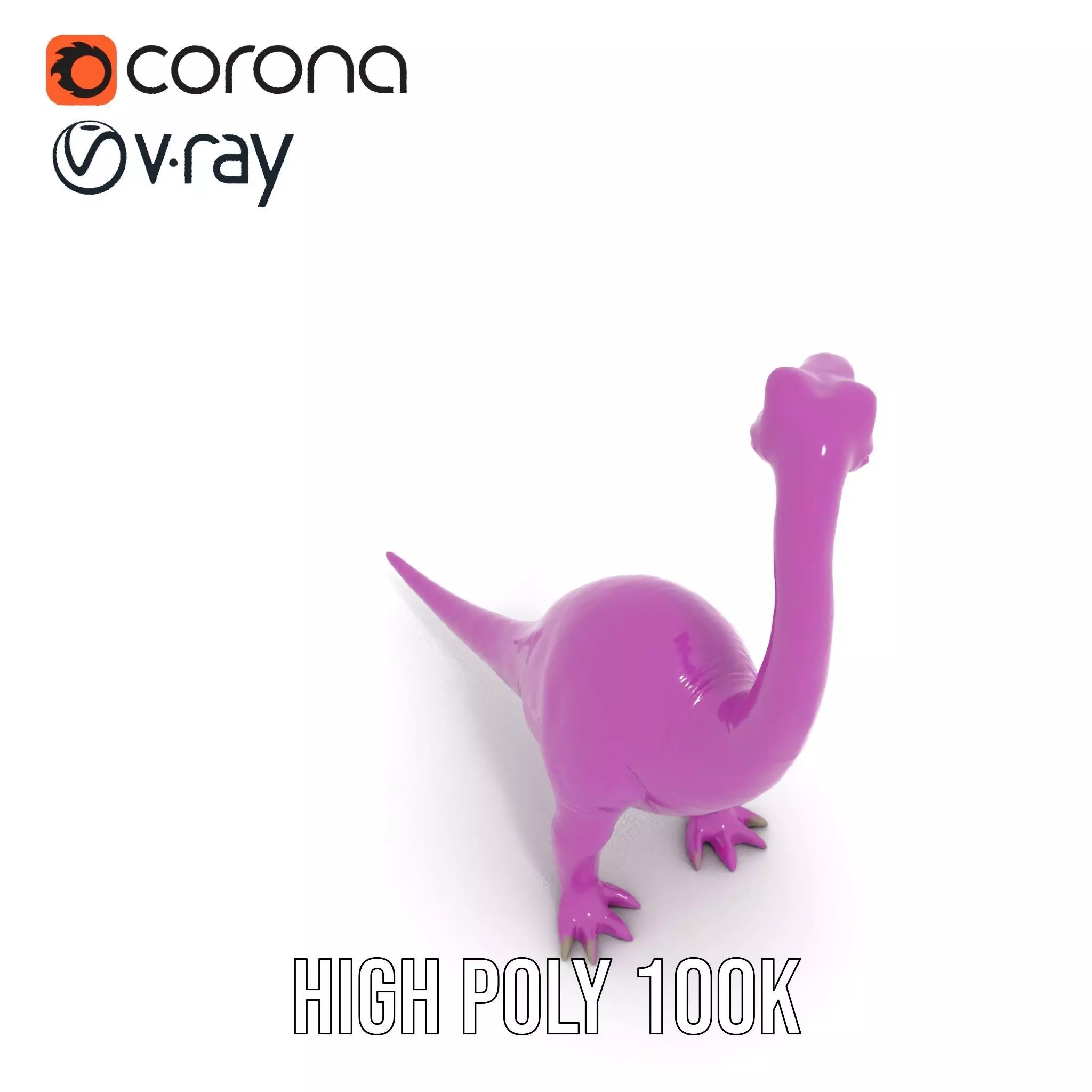 Purple Dinosaur model pack Low-poly 3D model_17