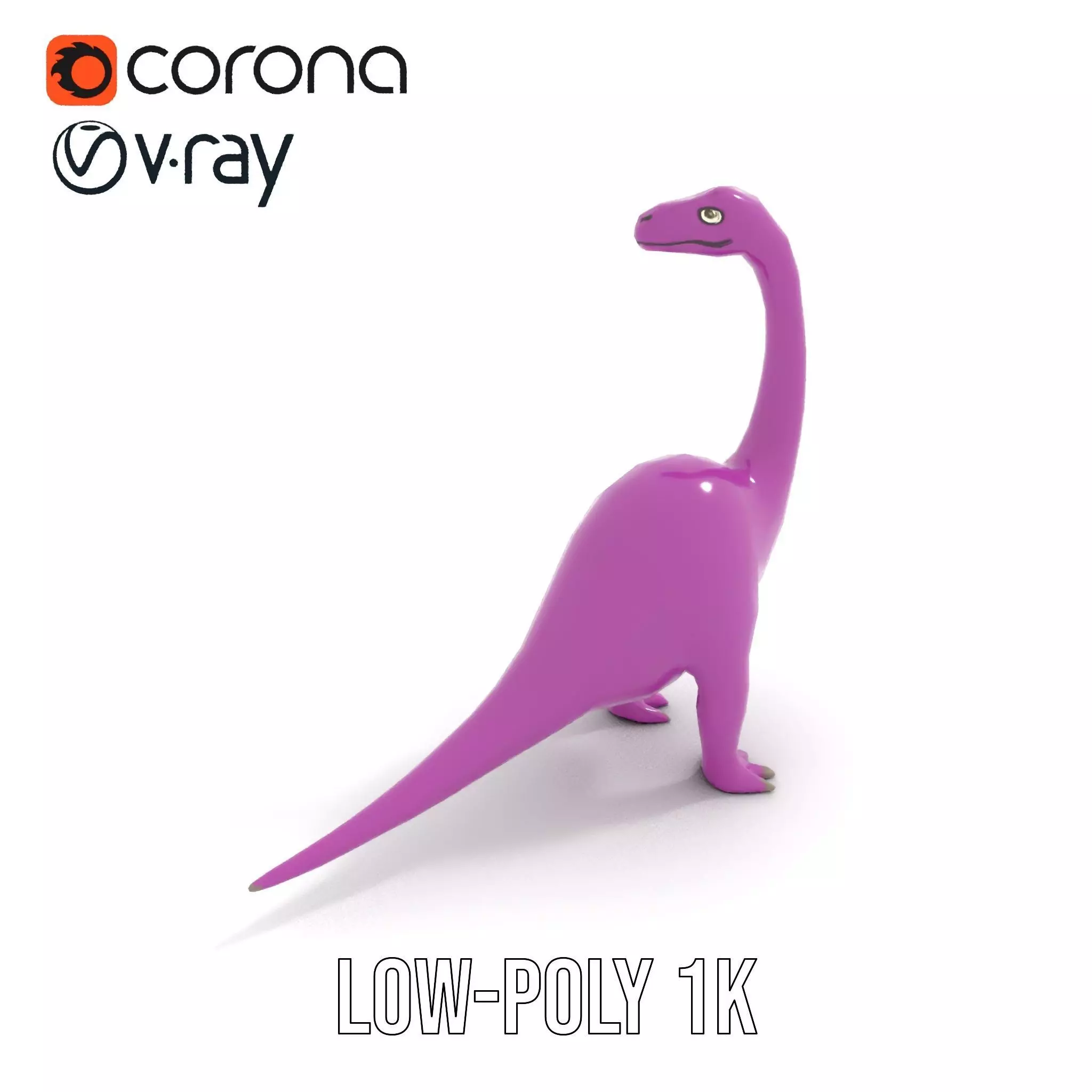 Purple Dinosaur model pack Low-poly 3D model_9
