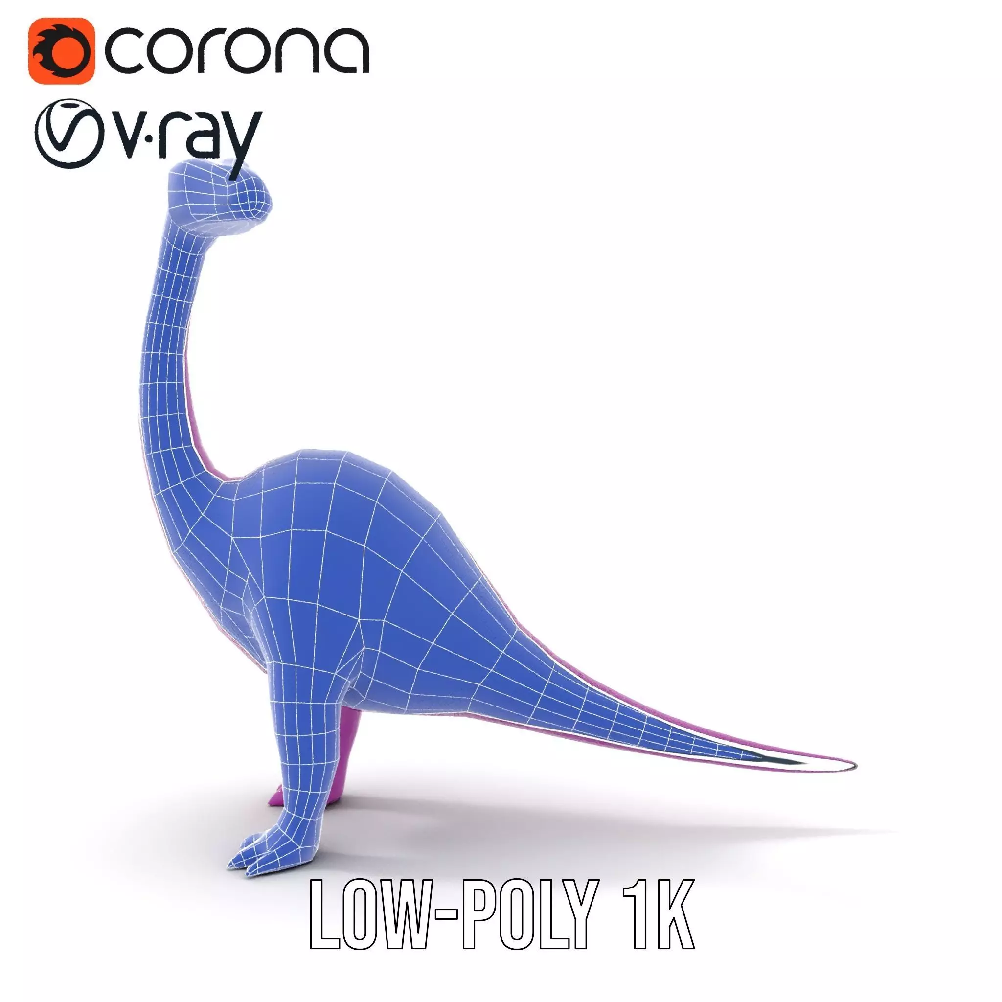 Purple Dinosaur model pack Low-poly 3D model_21
