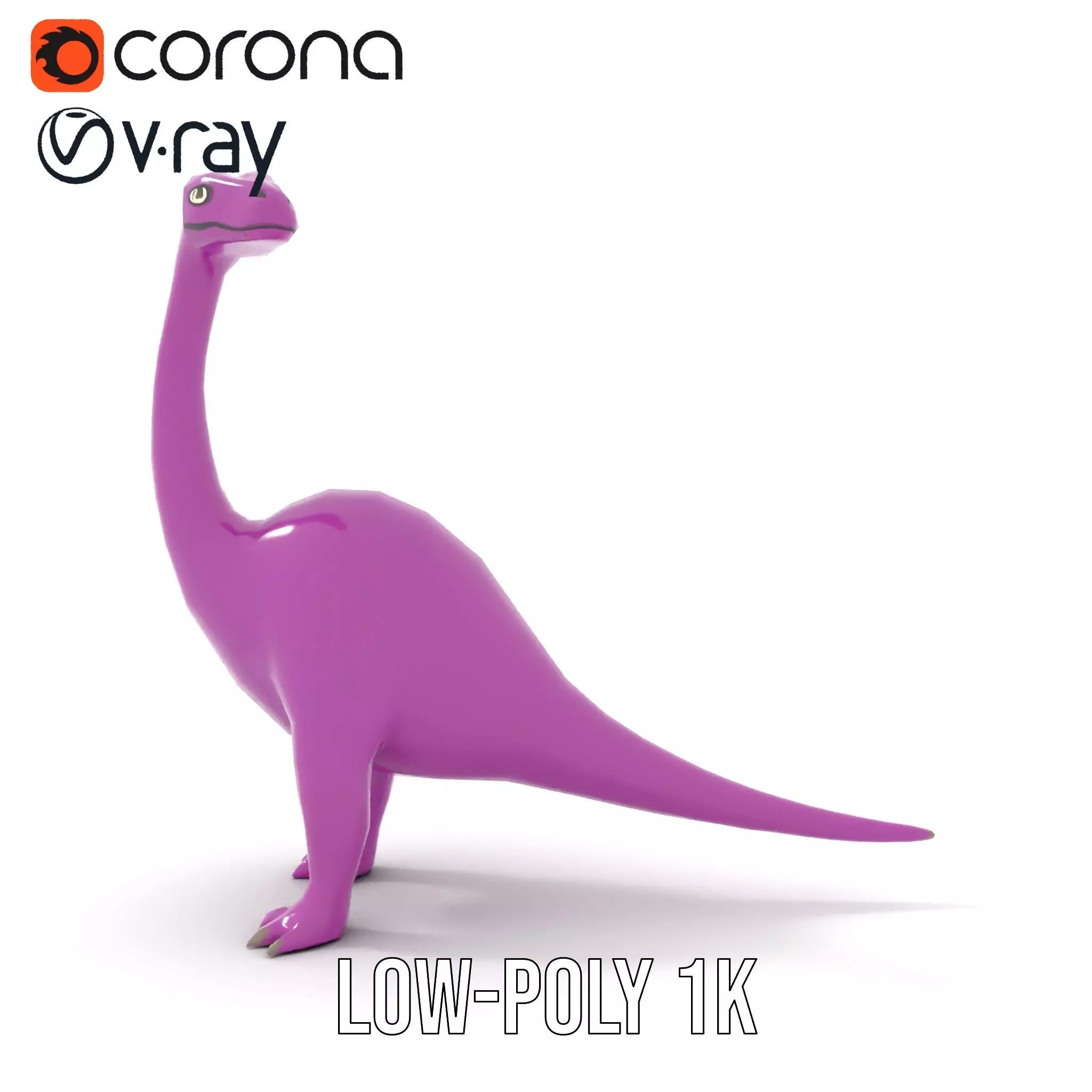 Purple Dinosaur model pack Low-poly 3D model_14