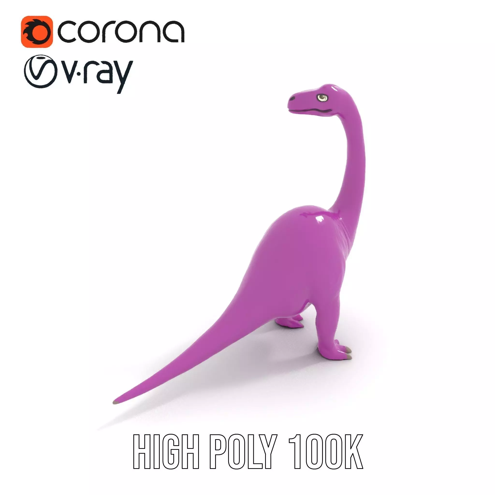 Purple Dinosaur model pack Low-poly 3D model_31