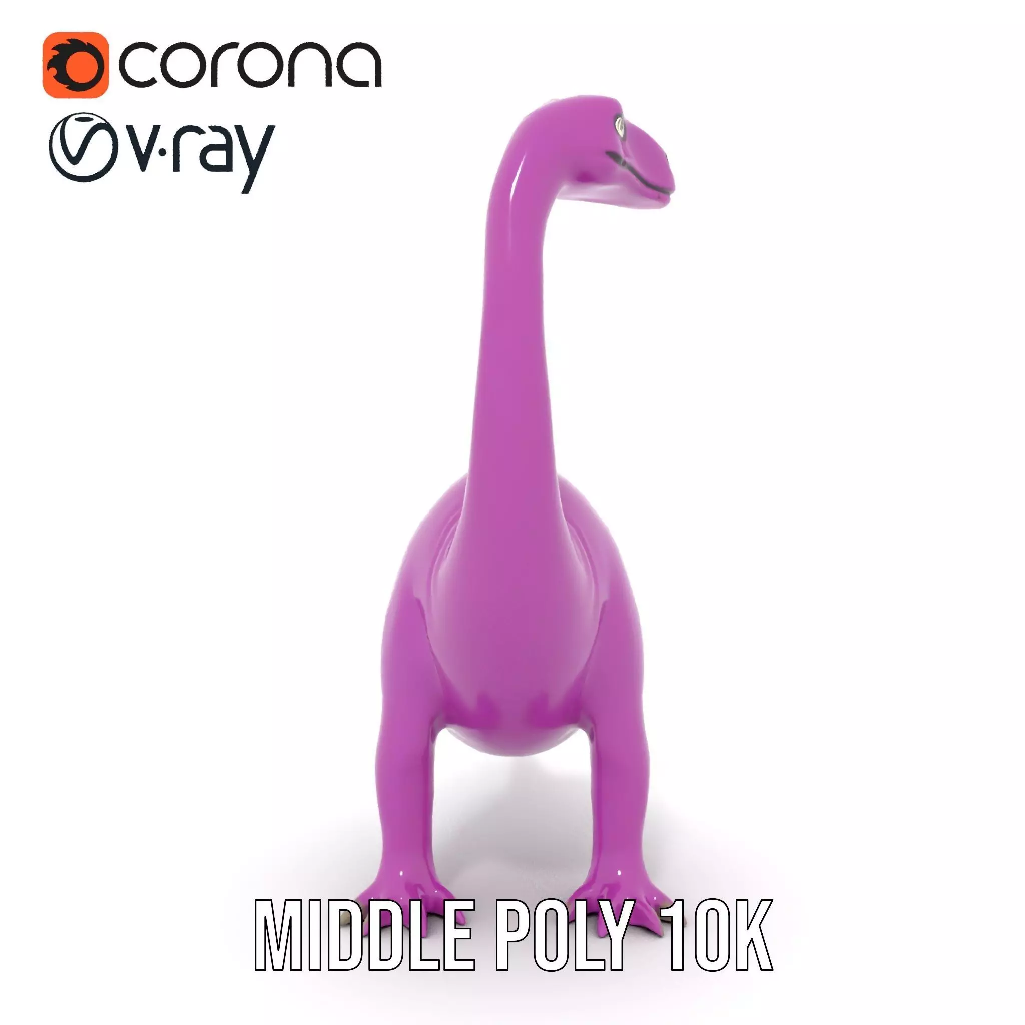 Purple Dinosaur model pack Low-poly 3D model_6