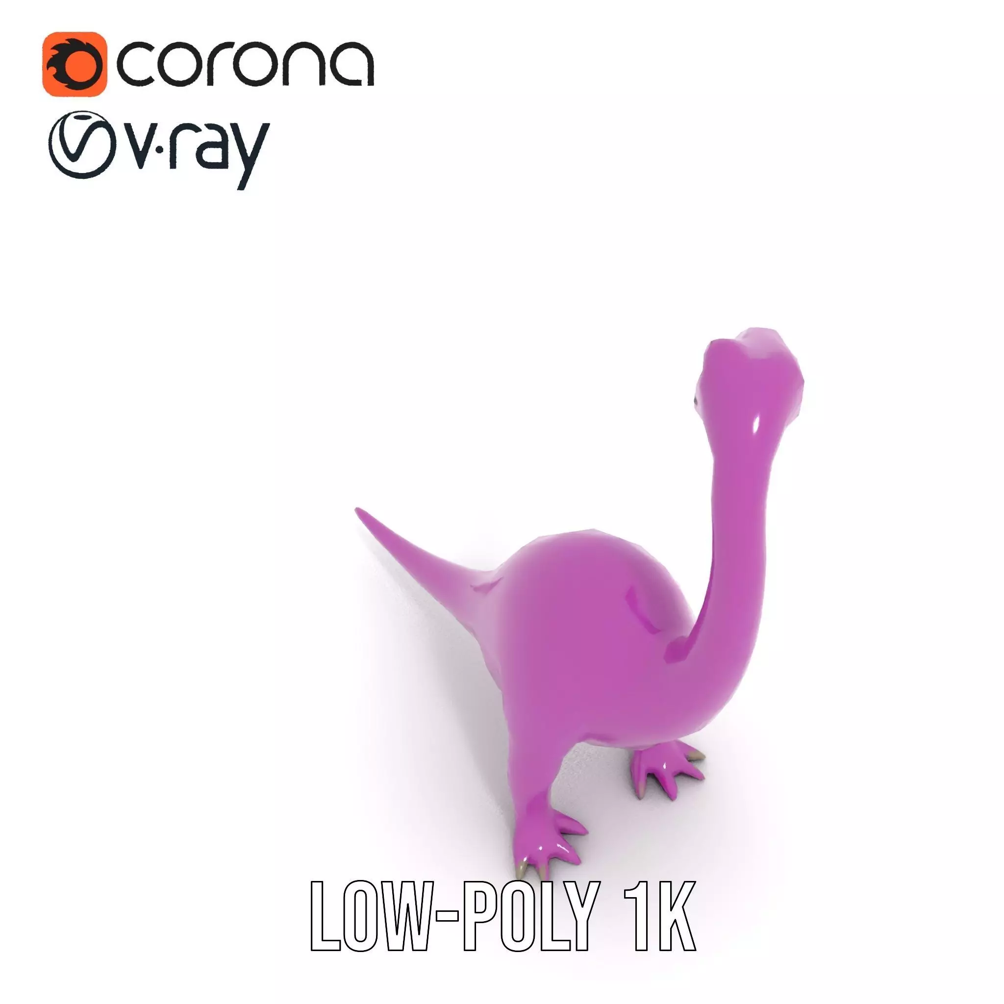 Purple Dinosaur model pack Low-poly 3D model_16