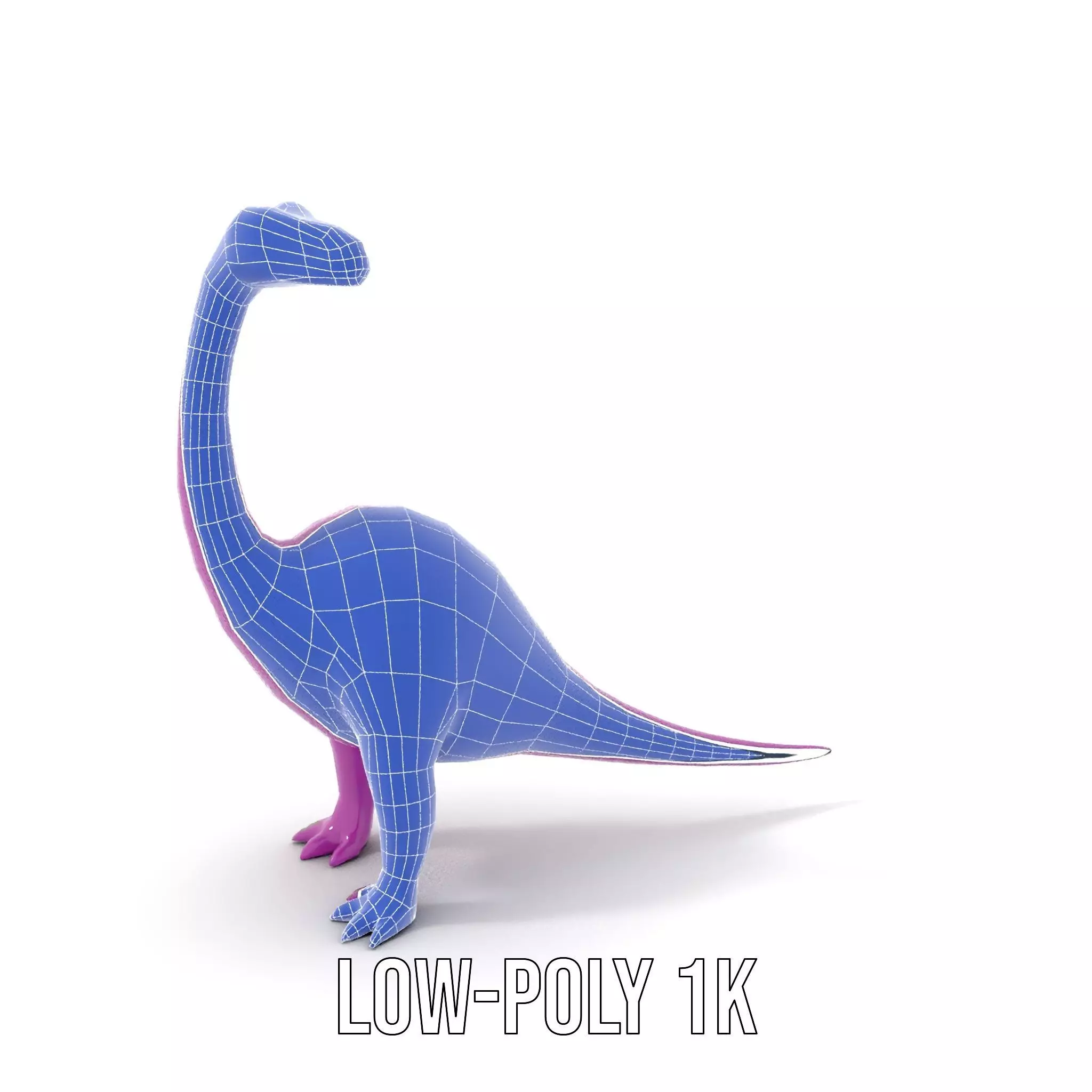 Purple Dinosaur model pack Low-poly 3D model_7