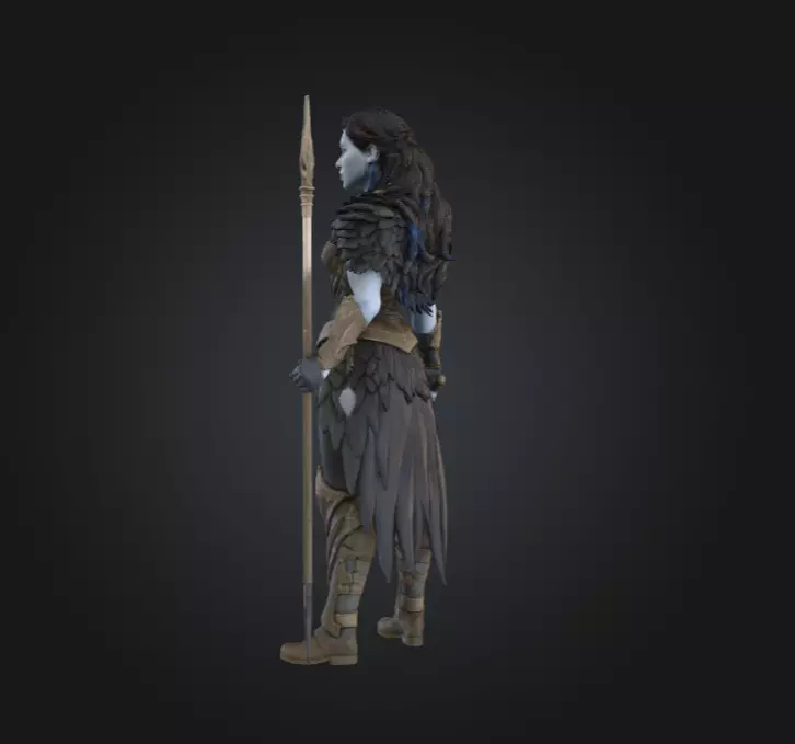 Warrior Raven Gate Low-poly 3D model_7