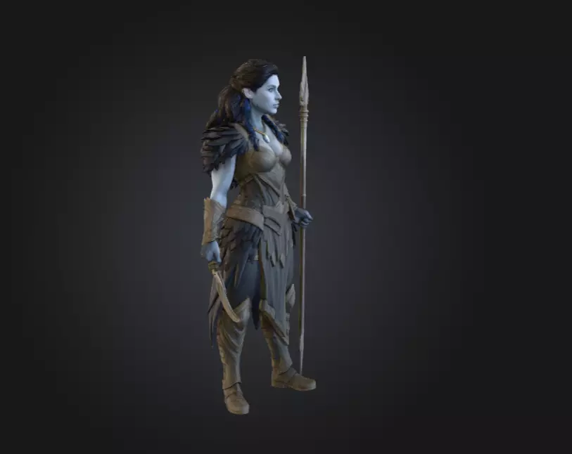 Warrior Raven Gate Low-poly 3D model_1