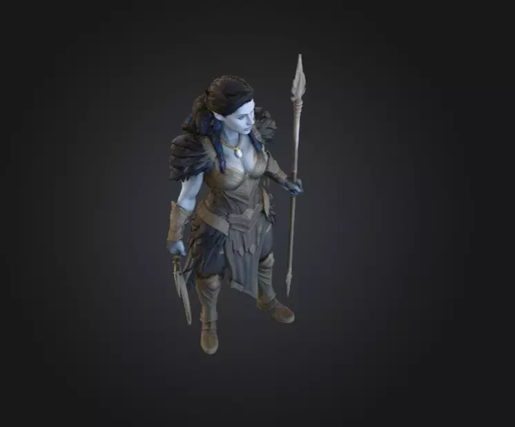 Warrior Raven Gate Low-poly 3D model_13