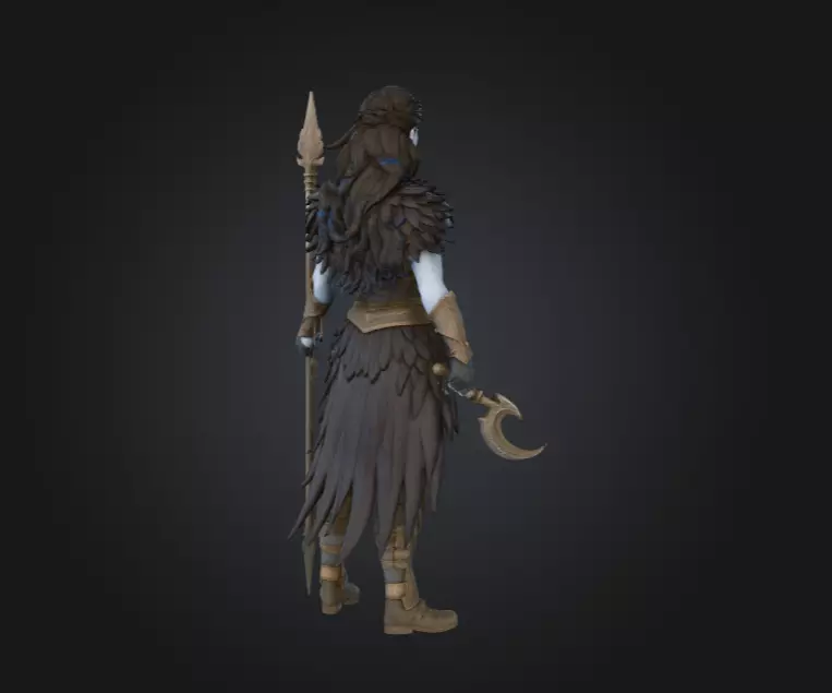 Warrior Raven Gate Low-poly 3D model_5