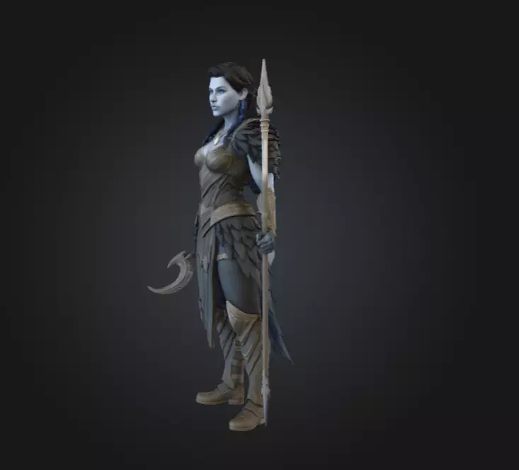 Warrior Raven Gate Low-poly 3D model_4