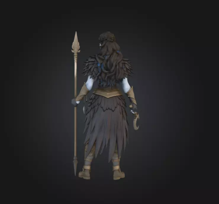 Warrior Raven Gate Low-poly 3D model_3