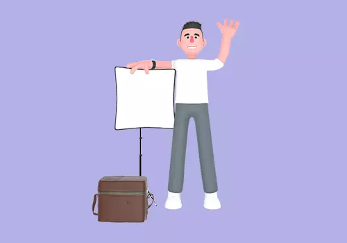 Stylized 3D Male Photographer Character - Friendly Studio Pose 3D model_1