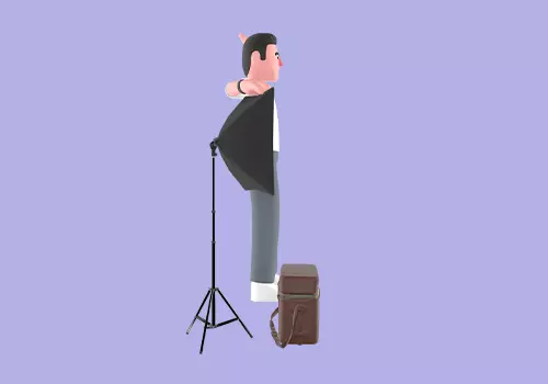 Stylized 3D Male Photographer Character - Friendly Studio Pose 3D model_4