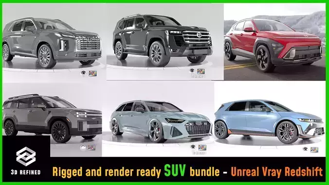 Ultimate SUV BUNDLEs Rigged redshift vray unreal