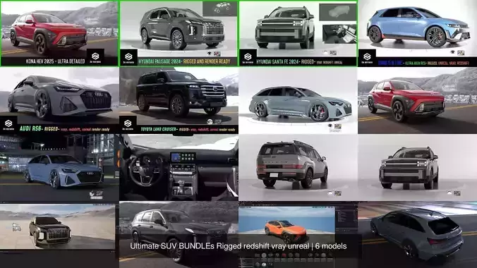 Ultimate SUV BUNDLEs Rigged redshift vray unreal