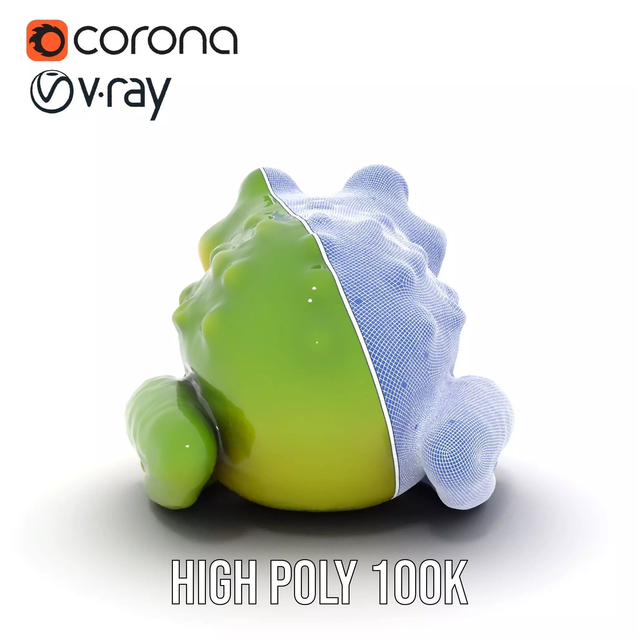 Green Frog Figurine model pack Low-poly 3D model_27