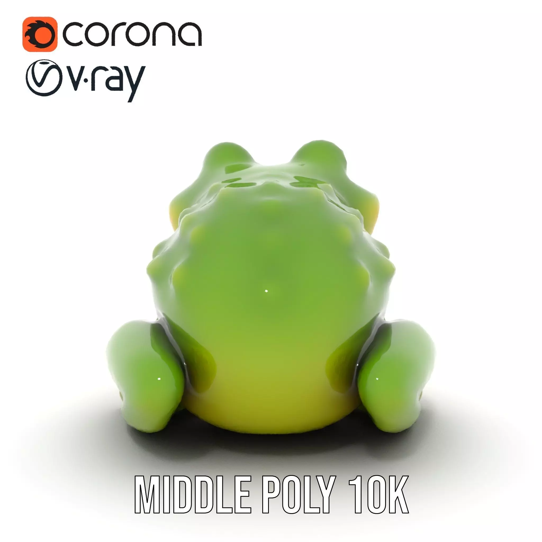 Green Frog Figurine model pack Low-poly 3D model_19