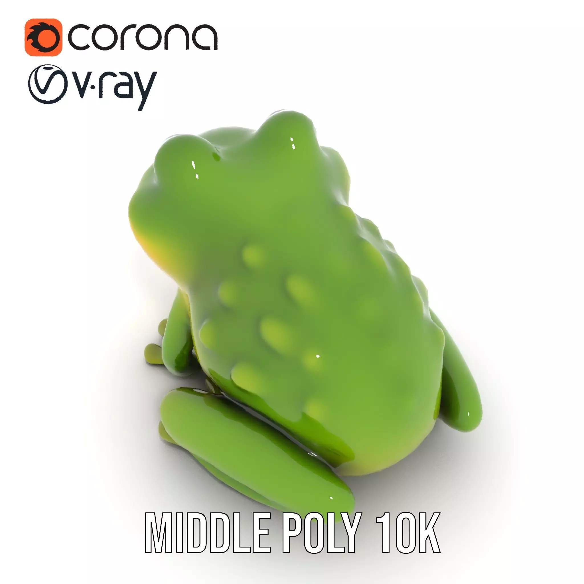 Green Frog Figurine model pack Low-poly 3D model_28