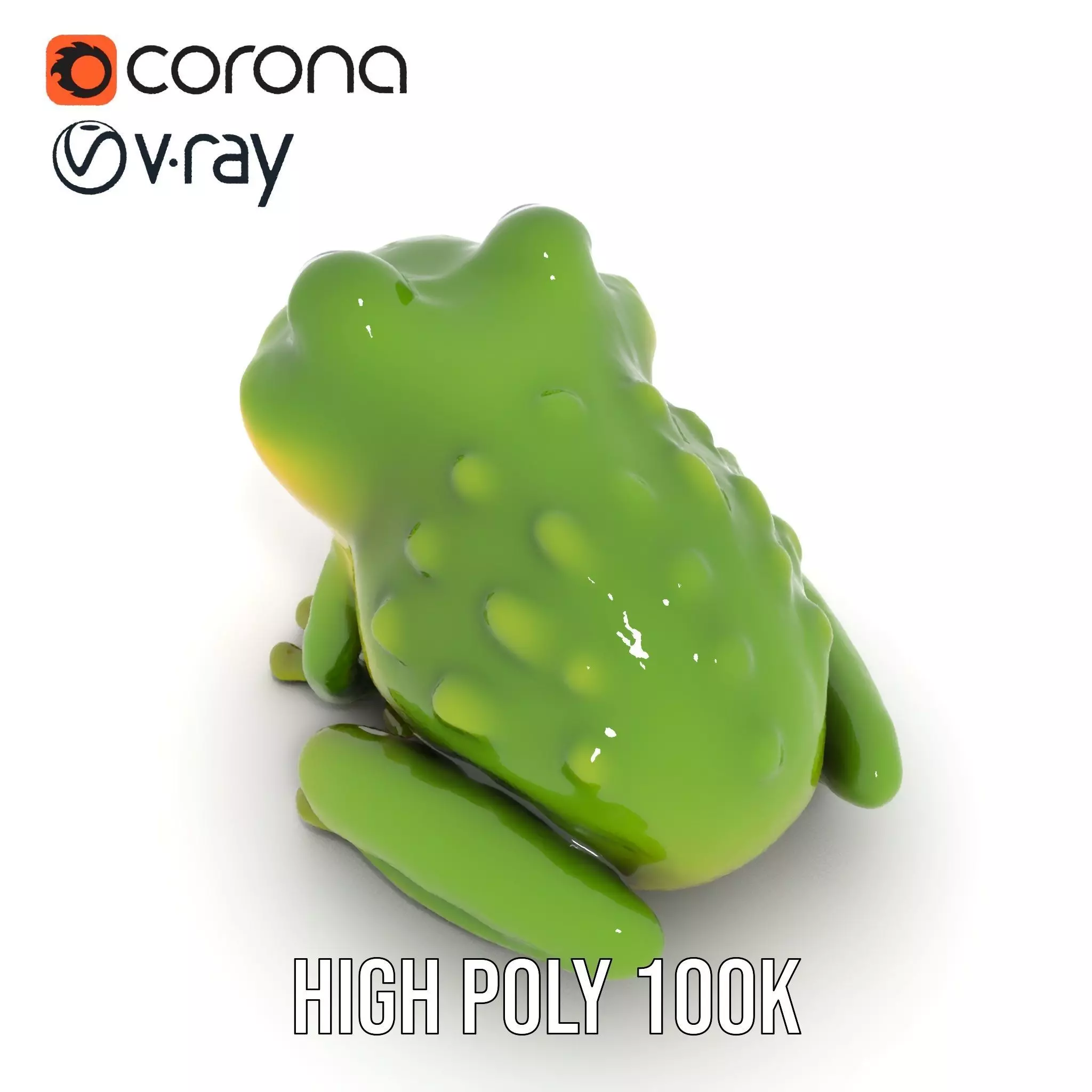 Green Frog Figurine model pack Low-poly 3D model_24