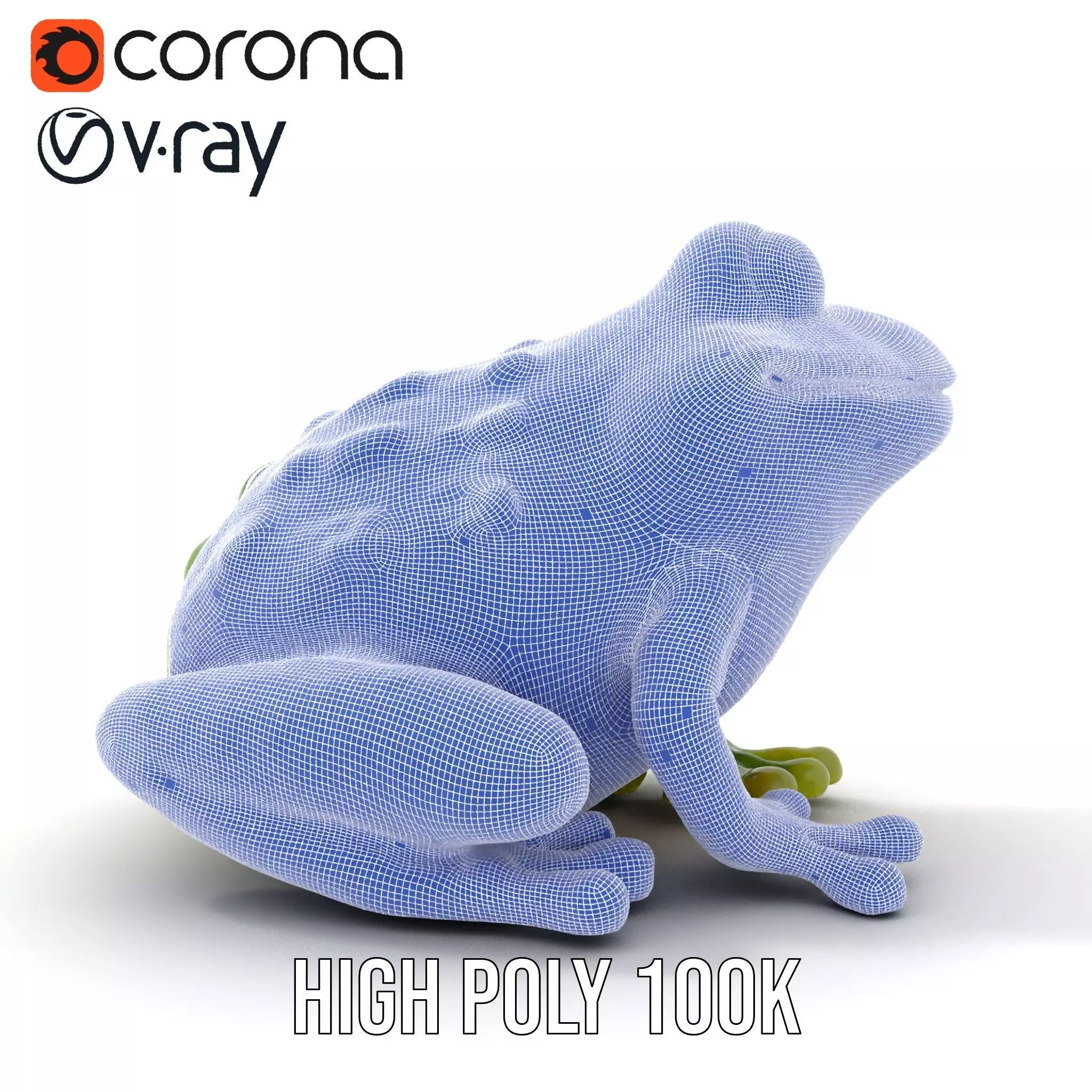 Green Frog Figurine model pack Low-poly 3D model_30