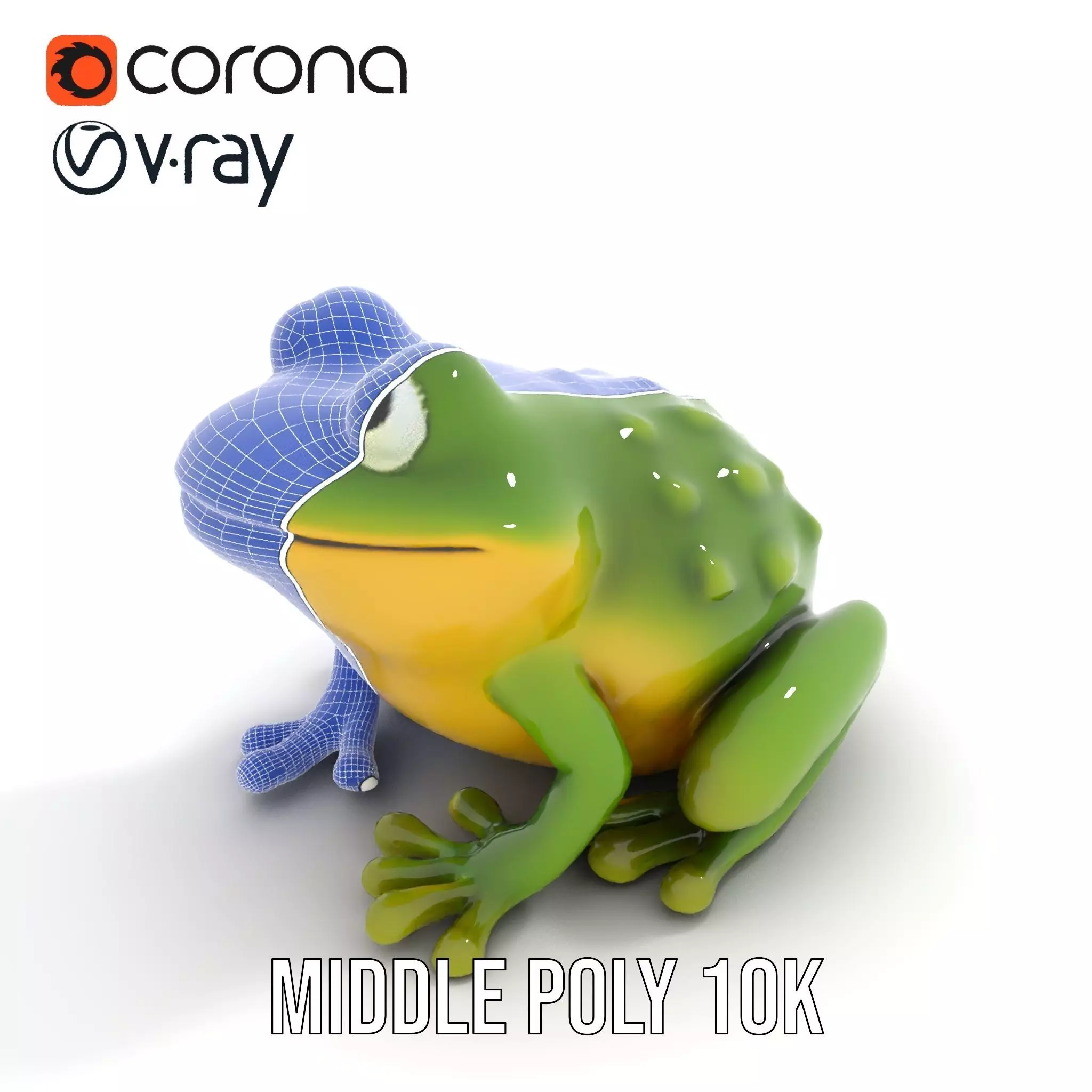 Green Frog Figurine model pack Low-poly 3D model_22