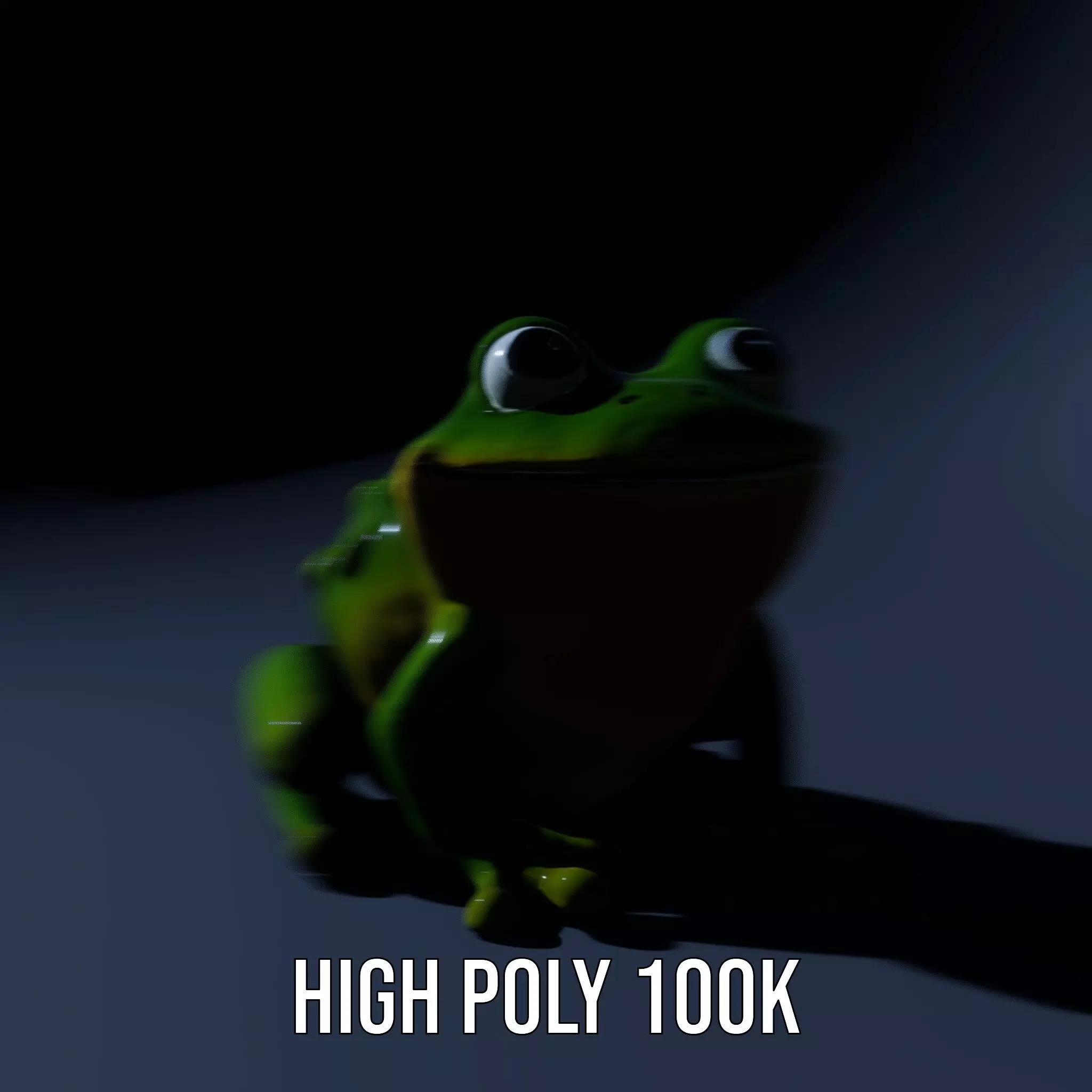 Green Frog Figurine model pack Low-poly 3D model_8