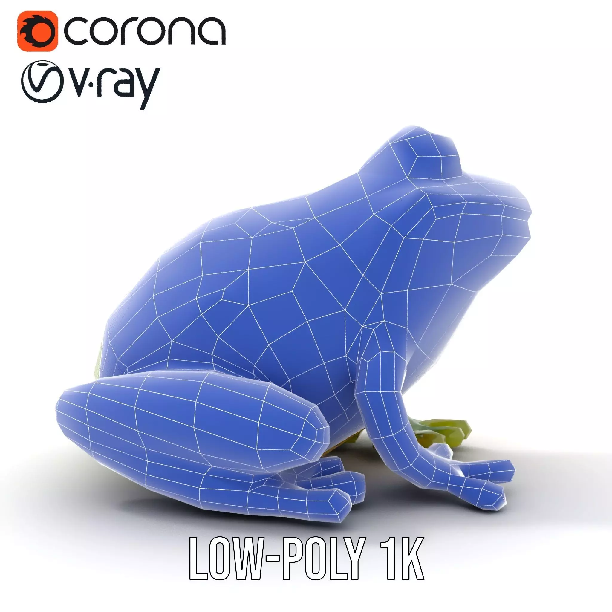 Green Frog Figurine model pack Low-poly 3D model_32
