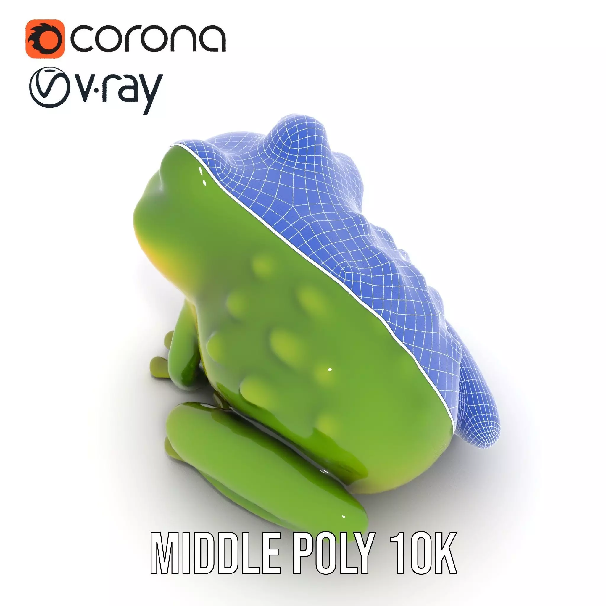 Green Frog Figurine model pack Low-poly 3D model_11