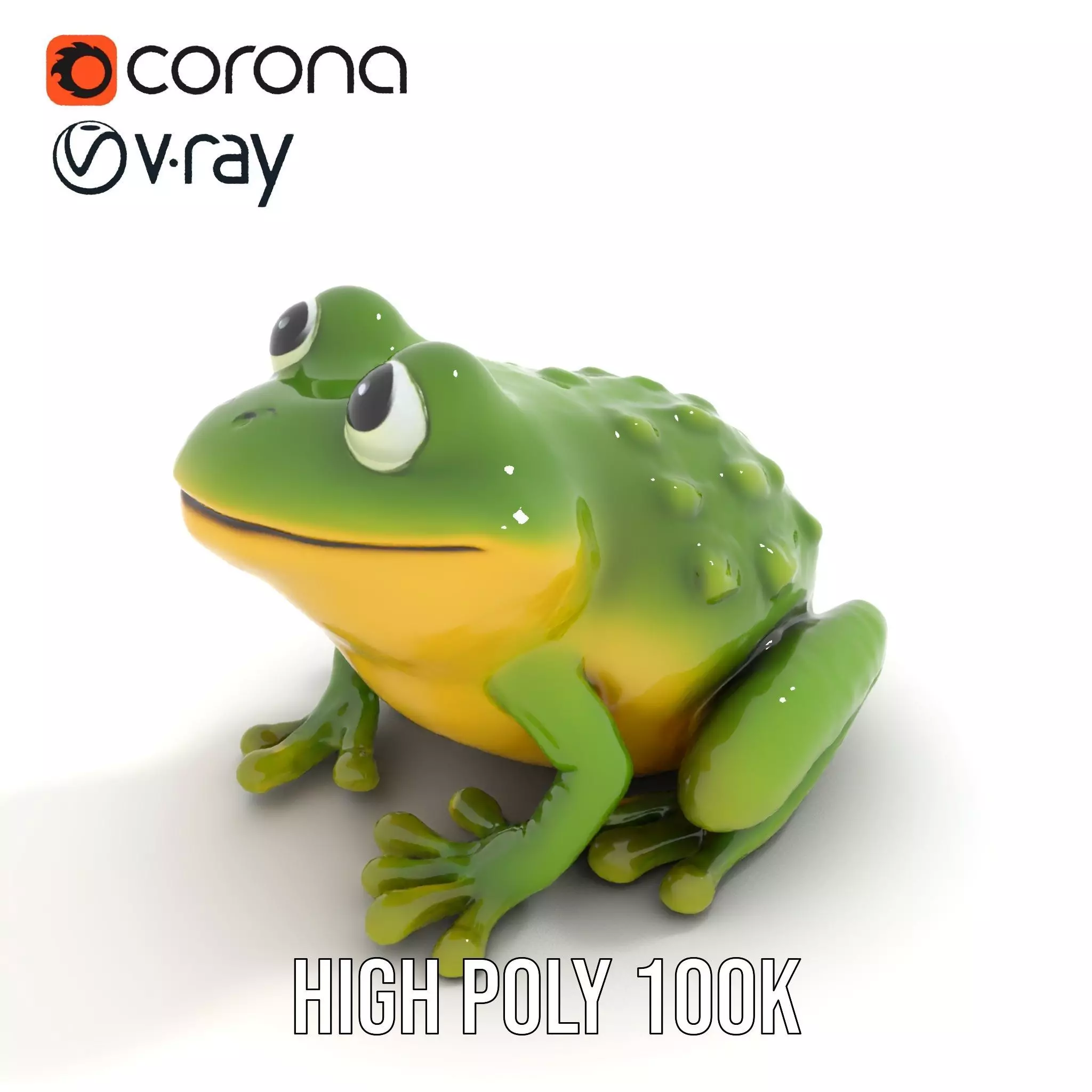 Green Frog Figurine model pack Low-poly 3D model_21
